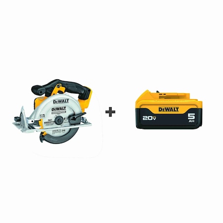 Dewalt DEWALT 20V MAX 6-1/2IN CIRCULAR SAW BARE DCS391B/DCB205