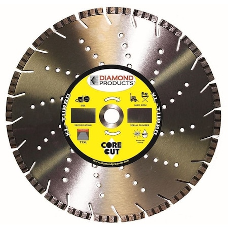 Diamond XL-Turbo High Speed Blade W/Air Holes 16" X 125 X 1" LYFC 82548