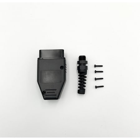 Avrgt Electronics OBD2 Male Assembly Connector with 4 Screws & Strain Relief, 2-Piece OBD-II Housing for Manual Cable OBD2 Straight Connector