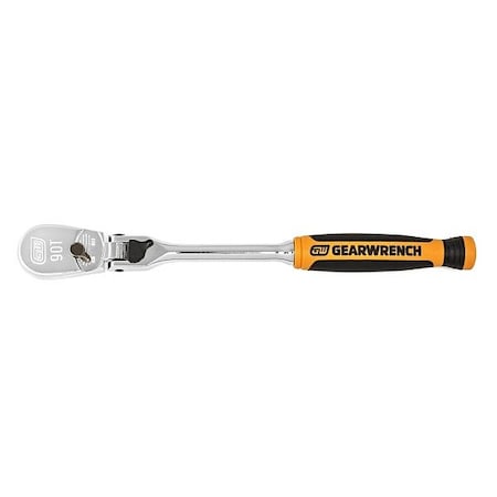 Gearwrench 1/4" Drive 90-Tooth Dual Material Locking Flex Head Teardrop Ratchet 8" 81016T