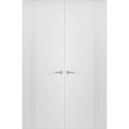 Sartodoors Hidden Double Doors, Basic 0111 Arctic White Concealed Metal Frame 36 x 80 (2* 18x80) Left Inswing BASIC0111DMF-MAW-36x80-LH-I