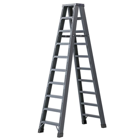 Wrightmaster 9.25 ft. Aluminum Step Ladder, 13 ft. Reach w/Double-Reinforced Pedal, 300 lb. Capacity ZoroHRZJ10