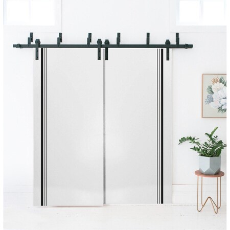Sartodoors Slab Barn Door Panel, Planum 0011 White Silk and Aluminum Strips, Sturdy Finished Doors, Pocket Clo PLANUM0011S-WS-24