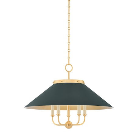 Hudson Valley Lighting Clivedon Chandelier in Aged Brass/Soft Studio Green by Mark D. Sikes MDS1403-AGB/SSG