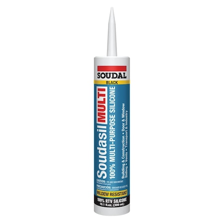 Soudal Usa Soudasil Multi Purpose Silicone Sealant 10.1 oz. Black, 12PK 146895