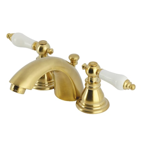 Kingston Brass Mini-Widespread Bathroom Faucet with Pop-Up Drain, Brushed Brass KB957APLSB
