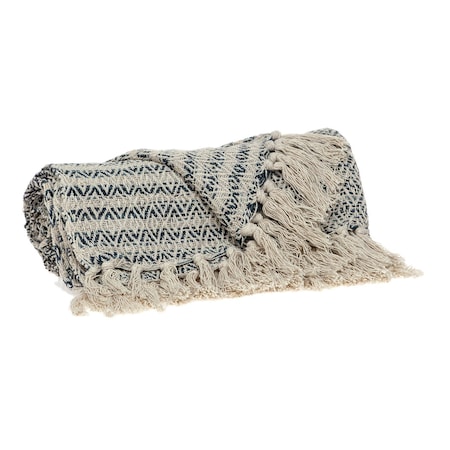 Homeroots Beige and Taupe Diamond Weave Handloom Throw 476215