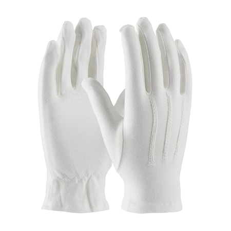 Century Glove 100% Cotton Dress Glove with Raised Stitching on Back, Open Cuff, 12PK 130-100WM/S