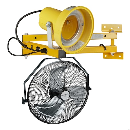 Ideal Warehouse Innovations Dock Light, 40 in, Poly Head w/Fan, No Bulb 60-5487-700