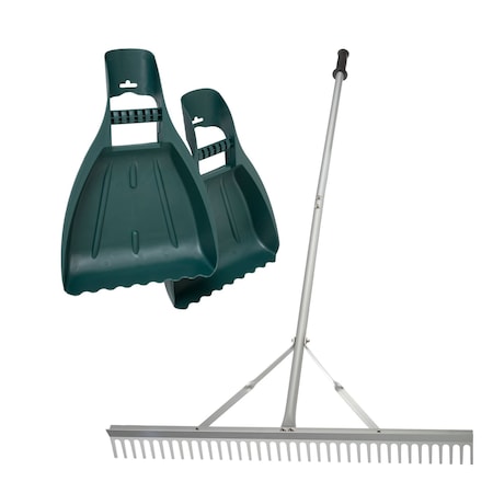 Pure Garden 36IN Leaf Rake and Scoop Set for Lawn Care, Mulch Spreading and Weeding 50-LG1461-114