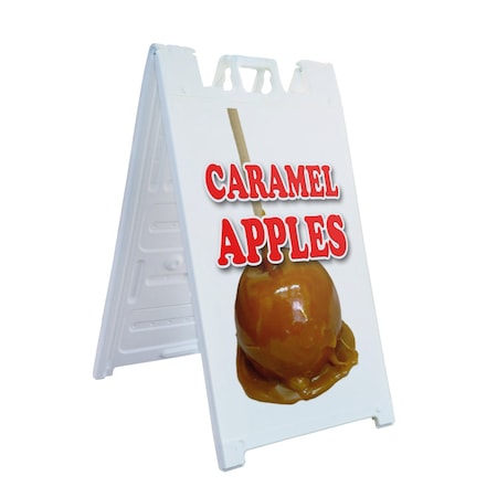 Signmission Caramel Apples, A-Frame & 2 Sign Inserts, Heavy-Duty Plastic Frame SBHD-C-2436-Caramel Apples