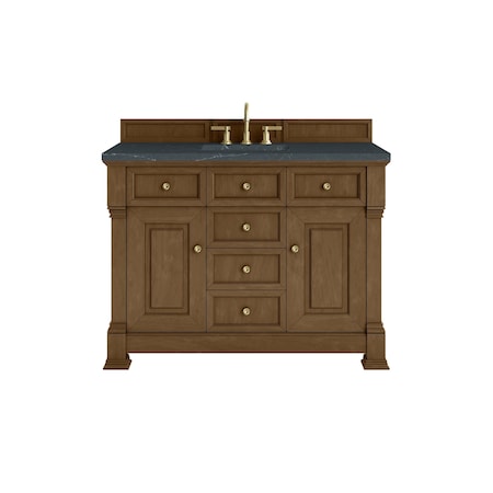 James Martin Vanities Brookfield 48 in. Single Vanity, Honey Oak w/ 3 CM Charcoal Soapstone Silestone Top 547-V48-HNO-3CSP