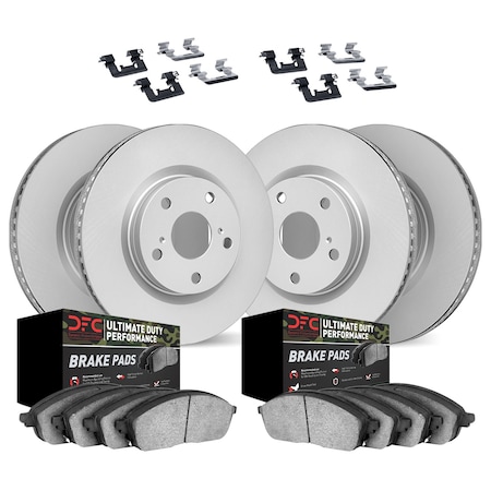 Dynamic Friction Co DFC GEOSPEC Coated Rotor- Heavy Duty Brake Pad includes Hardware 4414-76007