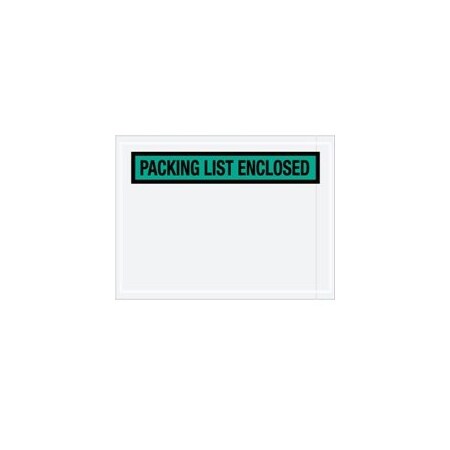 Bubblefast 4 1/2 x 6'' Green ''Packing List Enclosed'' Envelopes, 1000PK BFPL489