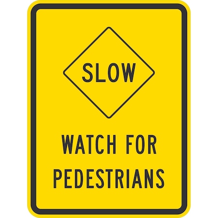 Lyle Slow Watch For Pedestrians, 18x24, High Intensity Prismatic, Yellow G-10624-HI_18x24