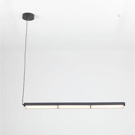 Vidalite Ma'or Black Linear Pendant Light with 3 Rotatable Sections, Integrated LED Light, 3000K, 1578 Lumens CE1008828