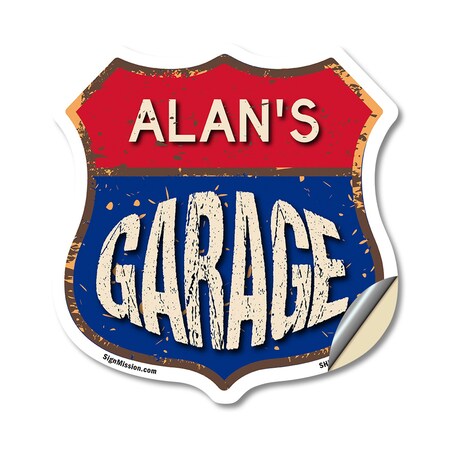 Signmission Alan's Garage, 12 Inch X 12 Inch, Vinyl Decal SHI-D-12-383-ALAN