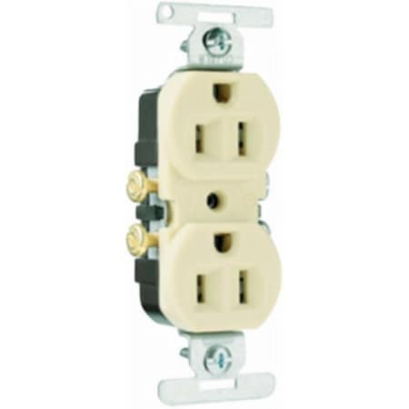 Legrand Straight Blade Receptacle, 5-15R, 15 A, 125V AC, 2 Pole, 3 Wire 3232WCACC20