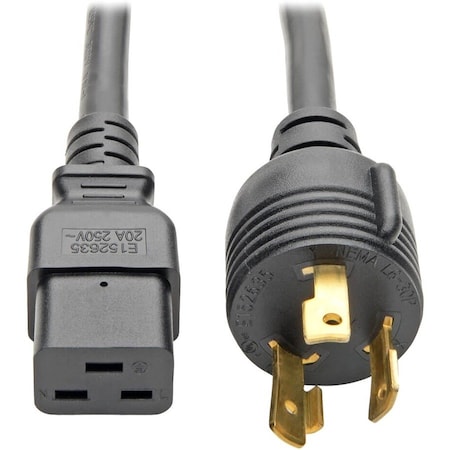 Eaton Tripp Lite Series Power Cord, C19 to NEMA L6-30 - Heavy-Duty, 20A, 100-250V, 12 AWG, 12 ft. P040-012-P30