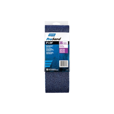 Norton Sanding Belt, 4 in W, 24 in L, 36 Grit, Extra Coarse, Zirconia Aluminum Abrasive Pair 07660705474