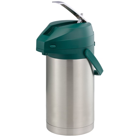 Service Ideas Color Me SVAC, Vacuum Insulated Airpot, Stainless Vacuum, 3 Liter, Brushed CTAL30GRN