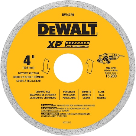 Dewalt 4" x .060" Ceramic Tile Blade Wet/Dry DW4729