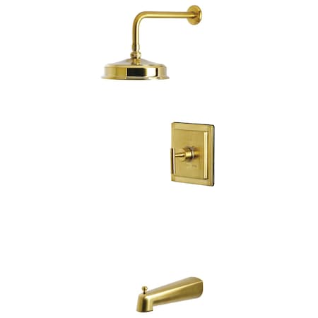 Kingston Brass Single-Handle Pressure Balanced Tub and Shower Faucet, Brushed Brass KB5897CML