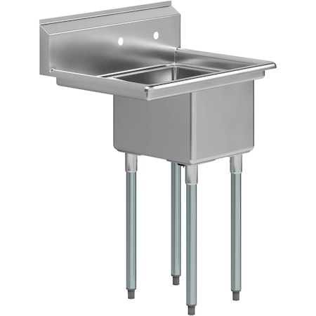 Amgood 29 in. x 22 in. Stainless Steel One Compartment Sink with 16 in. x 14 in. Bowl and 12 in. Left  Drainboard AMG SINK S1C-141611-12L-NF-Z