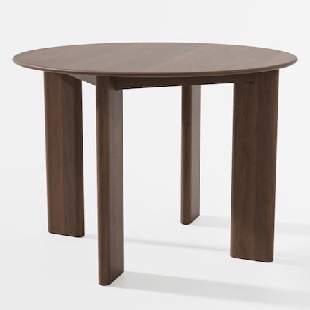 Homeroots 42" Walnut Solid Wood Round Top Dining Table 712202