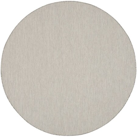 Homeroots 10' Ivory And Gray Round Geometric Indoor Outdoor Area Rug 552298