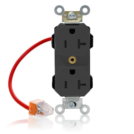 Leviton Straight Blade Receptacle, 5-20R, 20 A, 125V AC, Flush Mount, Self-Grounded M5362-SCE