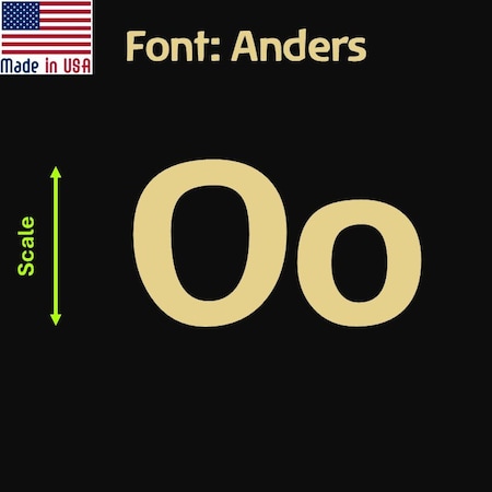 Aacc Self-Adhesive Vinyl Letter: o, Scale: 8 in. Color: Gold Font: Anders by AACC-Anders-lo-Gold-I8x1