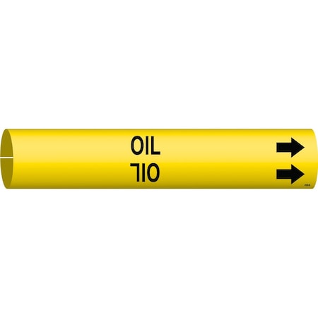 Brady Oil Pipe Marker, 0.875in H x 0.875in W, Fits Pipes 1.5in Dia. Thru 2.375in Dia. 4103-B