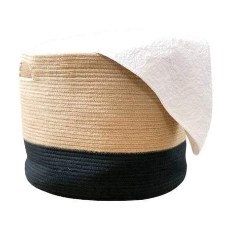 Homeroots 21" Natural and Black Jute Basket 399237
