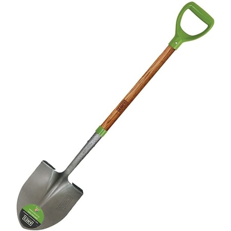Ames Digging Shovel, 8-3/4 in W Blade, Steel Blade, Hardwood Handle, D-Shaped Handle, 36-3/4 in L Handle 2535800