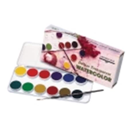 Grumbacher 0.5Ml. Tube Non-Toxic Watercolor Paint With Brush Set- White- Set 12 448214
