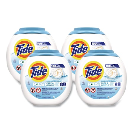 Tide Laundry Detergent, Tub, Powder/Gel, Unscented, 4 PK 91798