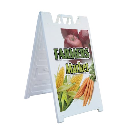 Signmission Farmers Market, A-Frame & 2 Decals Installed, Heavy-Duty Plastic Frame SBHD-D-2436-Farmers Market