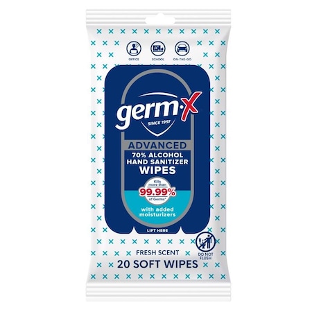 Germ-X Fresh Scent Wipes Hand Sanitizing Wipes, 20PK 1000053947