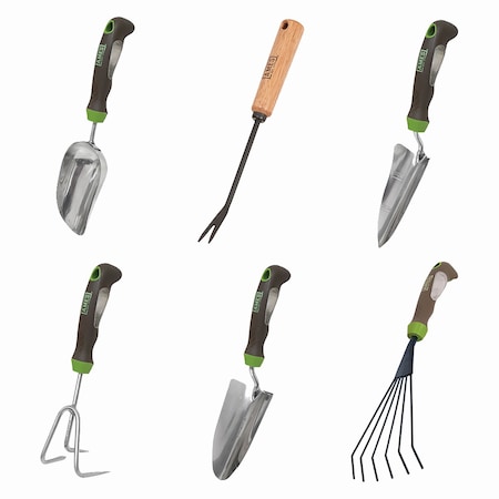 Ames Garden Hand Tool Set, 6-Piece, Stainless Steel, Ergonomic Gel Grip 24451009