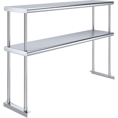 Amgood 12 in. x 48 in.  Stainless Steel Double Deck Over Shelf AMG DOS-1248