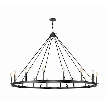Z-Lite Barclay 16 Light Chandelier, Matte Black, 62 In W x 41 In H 482R-16MB