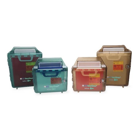 Bd Recykleen Sharps Container Locking Wall Cabinet, 2/3 gal, patient room, green 305099