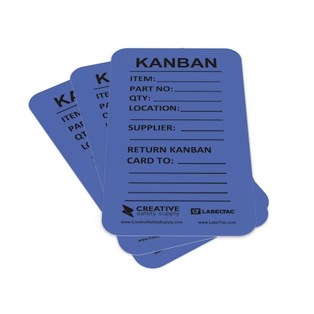 Creative Safety Supply Kanban Bin Cards, Pack of 10, Blue KBC-07-10PK