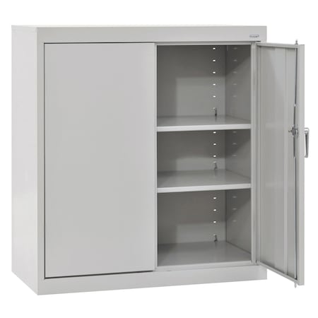 Sandusky Lee Medium Duty Welded Steel Counter-Height Storage Cabinet, 36x18x36, Dove Gray CA21361836-05