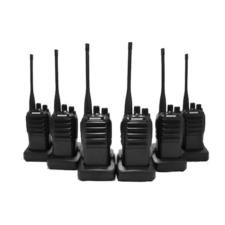Maxon Portable Two Way Radio, 16 CH, Blk, 470 MHz, 6PK TS-3416X6