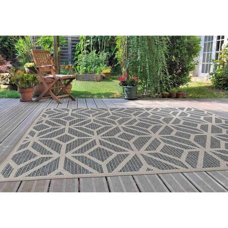 World Rug Gallery Contemporary Geometric Indoor/Outdoor Area Rug 4 ft x 6 ft Blue 411BLUE4X6