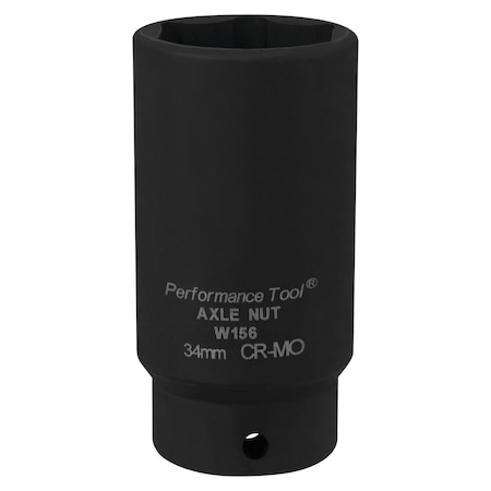 Performance Tool 34mm Axle Nut Socket, FWD, CrMo, GM Buick Cadillac W156
