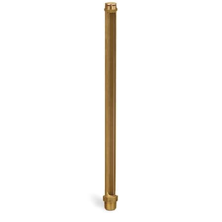 Oil-Rite Vented Straight Brass Gauge - 12 21/32in., 14 1/4in., 1/2in. Male NPT, 5/8in. dia B1145-15