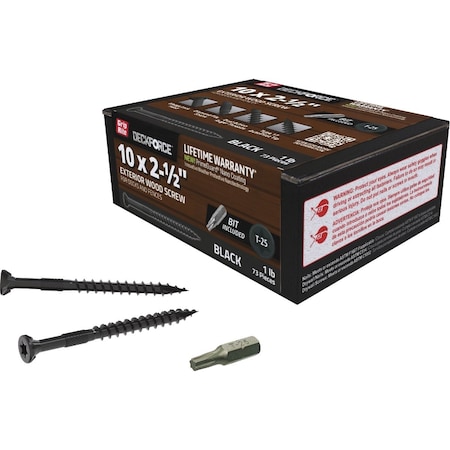 Grip-Rite DeckForce PrimeGuard Nano No, 10 x 2-1/2'' Star Drive Black Screw, 1 Lb. GRDF212STBLK1